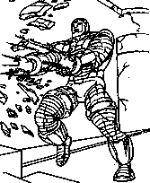 coloriage iron man lance un laser